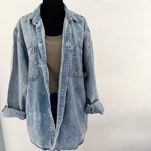 Vintage Santana Acid Wash Denim Jean Button Up